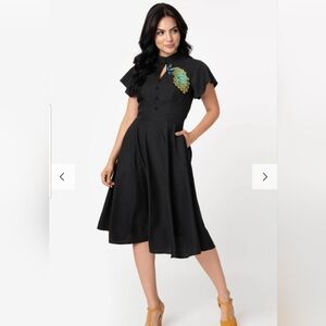 UNIQUE VINTAGE Baltimore Peacock Dress - XL - 14 - EUC